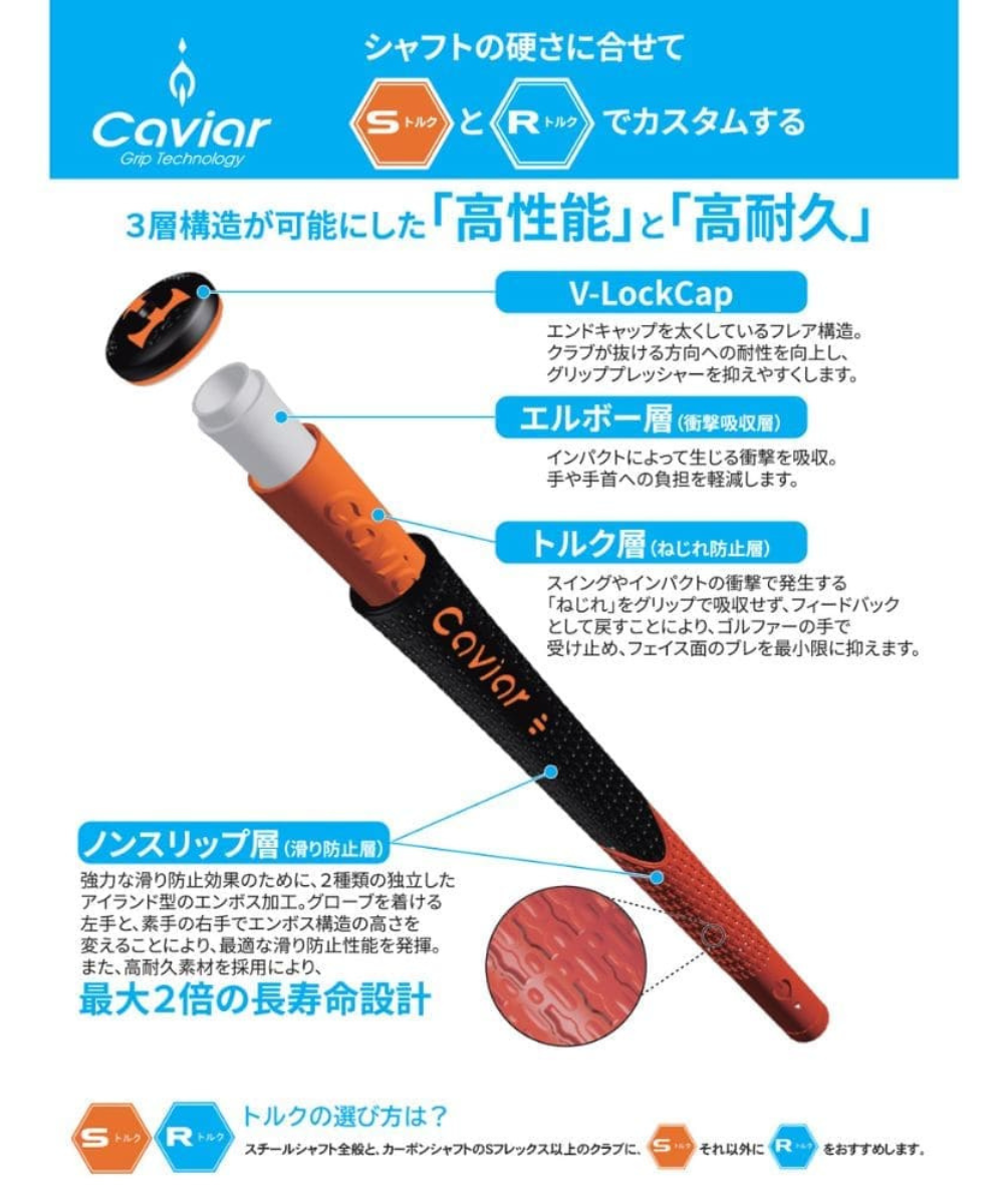 （キャビア）Caviar　TPR　TPS　グリップ　バックライン無し